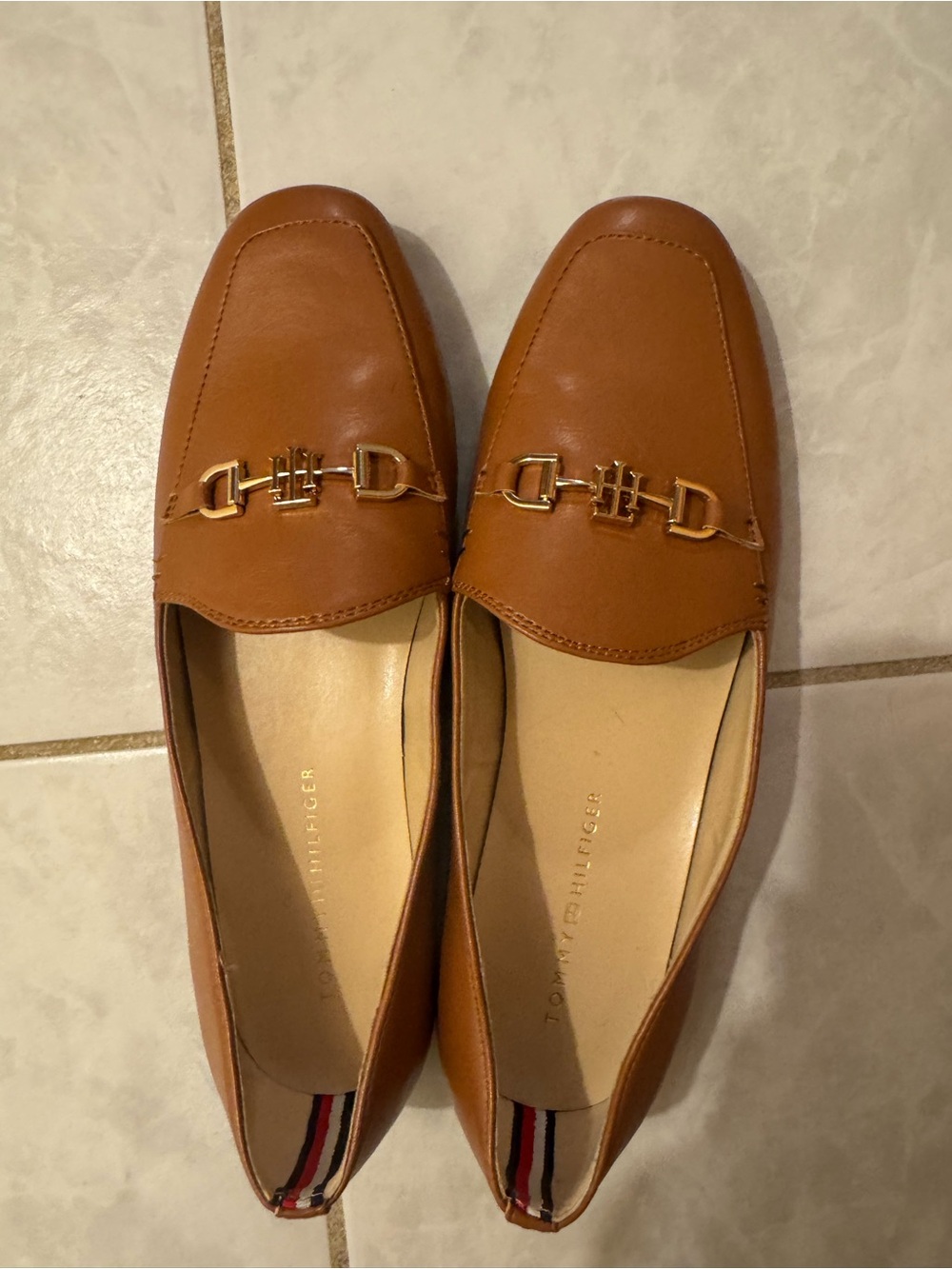 Tommy Hilfiger Women's Tan Leather Bit Loafers